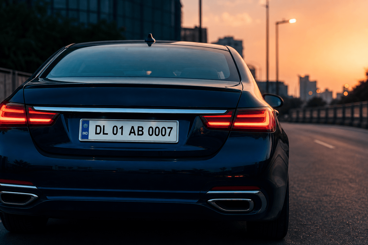 Luxury car with VIP number plate UP 16 AB 0001